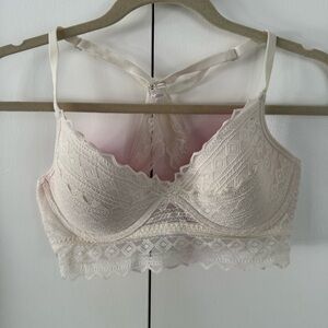 PINK Lace Bralette in Cream
